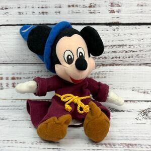 Vtg 1990's Walt Disney Mickey Mouse Fantasia Sorcerer Mickey Plush Beanie
